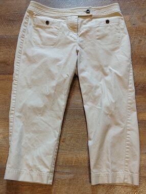 Talbots Women's 10 Khaki Cropped Straight-Leg Pants